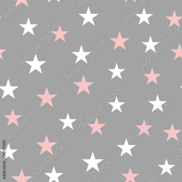 Fototapeta Seamless background in a childish style with stars. Vector illustration