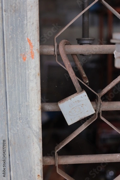 Fototapeta old rusty metal bars