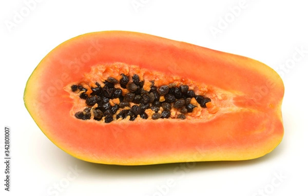 Obraz Close up,Single half papaya isolated on white background.
