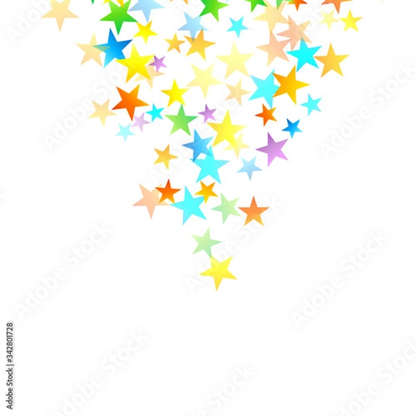 Fototapeta Rainbow Festive Confetti. Carnival Star Falling.