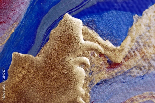 Obraz acrylic texture canvas paint color gold rust glitter green bright artwork drawing carnival
