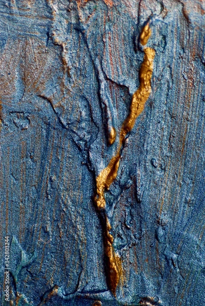 Obraz acrylic texture canvas paint color gold rust glitter green bright artwork drawing carnival
