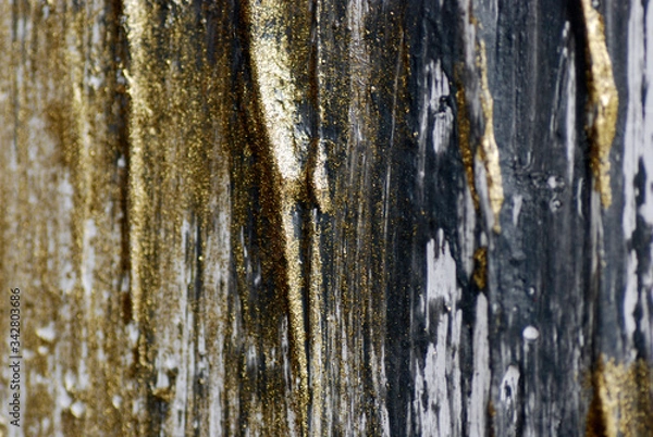 Obraz acrylic texture canvas paint color gold rust glitter green bright artwork drawing carnival
