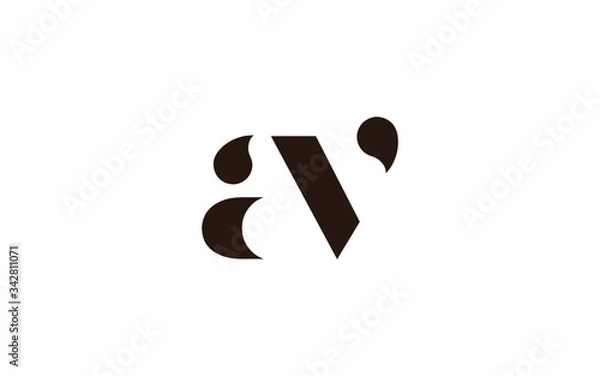 Fototapeta av or va and a, v Lowercase Letter Initial Logo Design, Vector Template