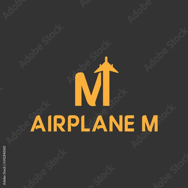 Fototapeta vector illustration initial travel logo design orange color