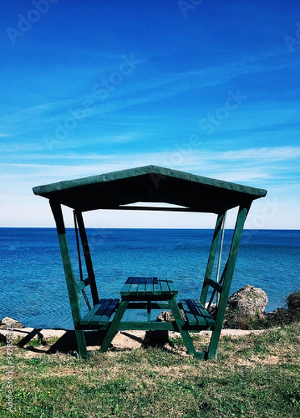Obraz A bench by the sea. Şile