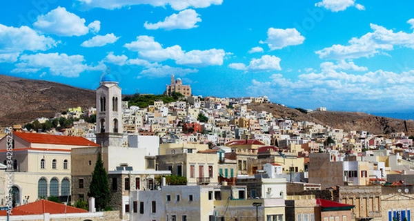 Obraz Syros, Cyclades. Siros is a Greek island in the Cyclades, in the Aegean Sea.