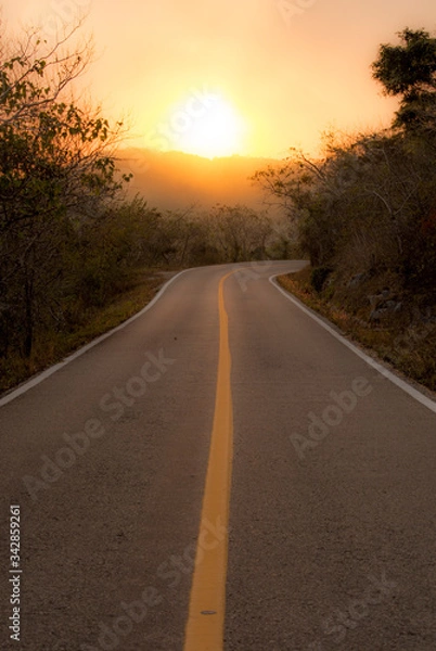 Obraz sunset on the road