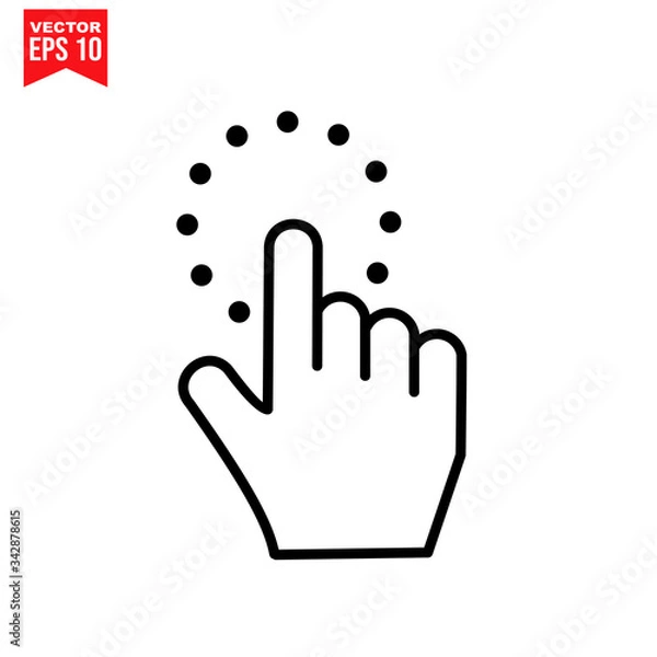 Fototapeta vector hand cursor vector icon symbol Flat vector illustration for graphic and web design.