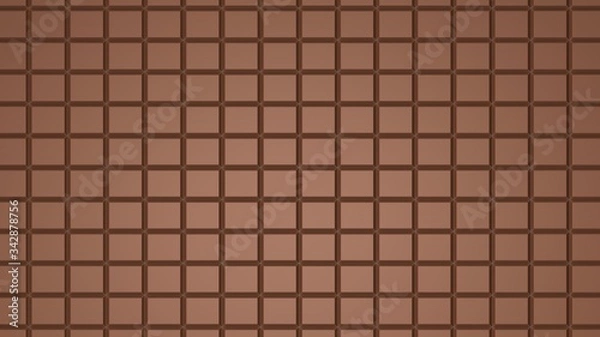 Obraz Milk chocolate bar texture. Top view. 3D-rendering.