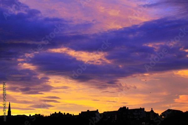 Fototapeta Sunset over suburbia 