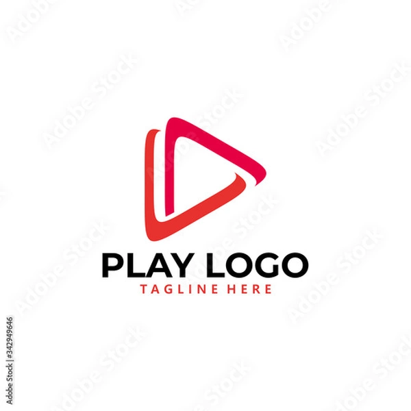 Fototapeta play logo icon vector isolated