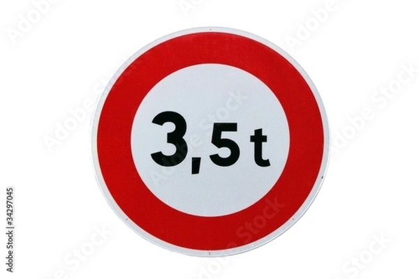 Obraz Panneau ' interdit aux véhicules de plus 3,5 tonnes '