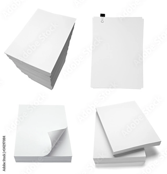 Fototapeta stack of papers with curl documents office business