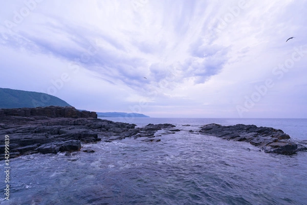 Obraz 北海道千畳岩でみる朝の景色