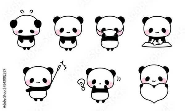 Obraz 色んなパンダのイラスト・かわいいアイコン