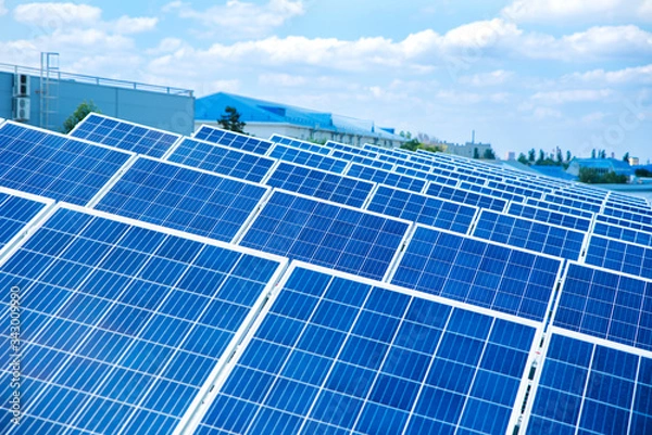 Obraz solar panels on the roof