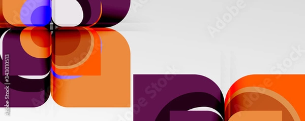 Fototapeta Abstract background - geometric cut paper design flower or square shape composition. Vector Illustration For Wallpaper, Banner, Background, Card, Book Illustration, landing page