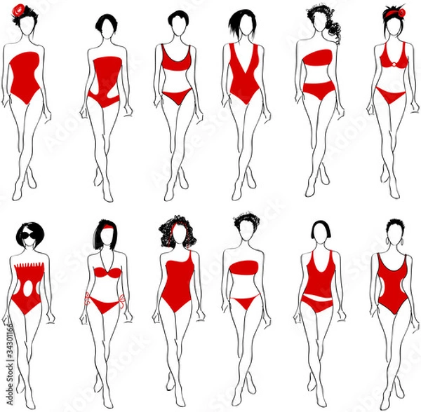 Fototapeta Elegant bikini women