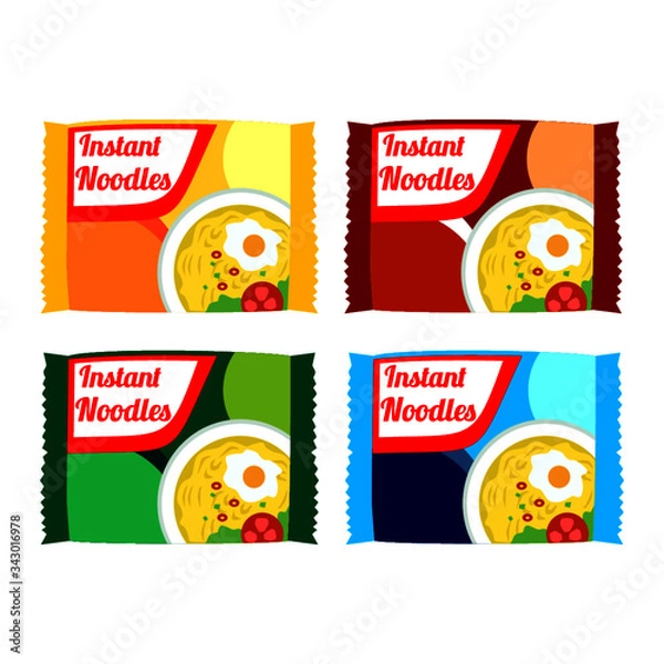 Fototapeta instant noodles pack images vector