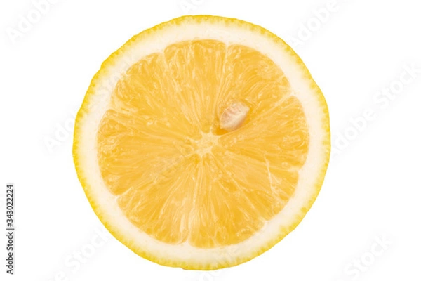 Fototapeta Fresh lemon on white background.
