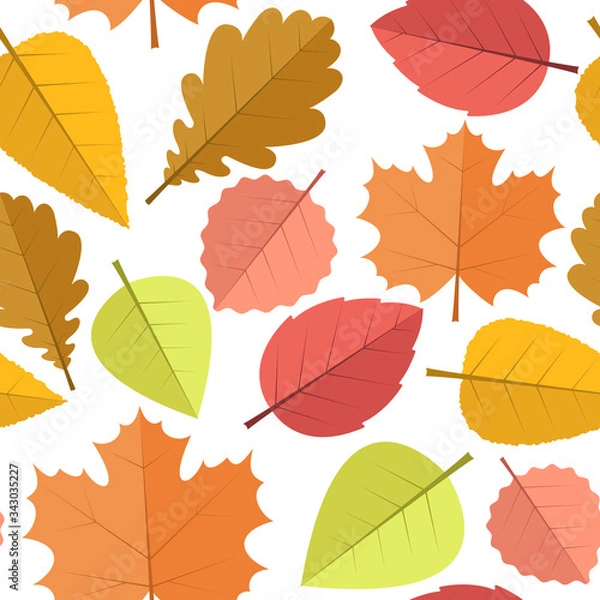 Obraz Seamless pattern With Autumn Leaves. Vector illustration