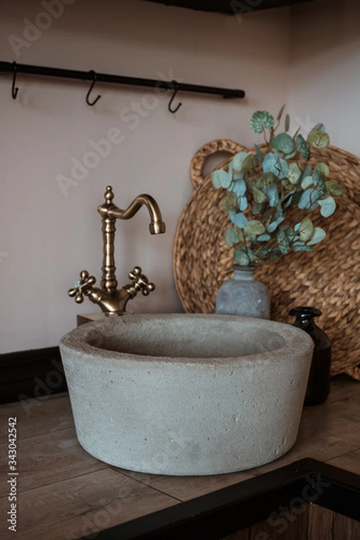 Obraz Retro washbasin. Bathroom interior. Kitchen interior.