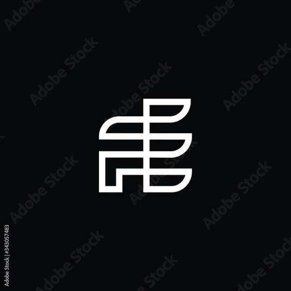 Fototapeta Minimal elegant monogram art logo. Outstanding professional trendy awesome artistic FE EF initial based Alphabet icon logo. Premium Business logo White color on black background