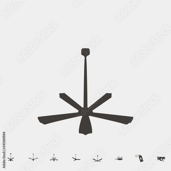 Obraz ceiling fan icon vector illustration and symbol for website and graphic design