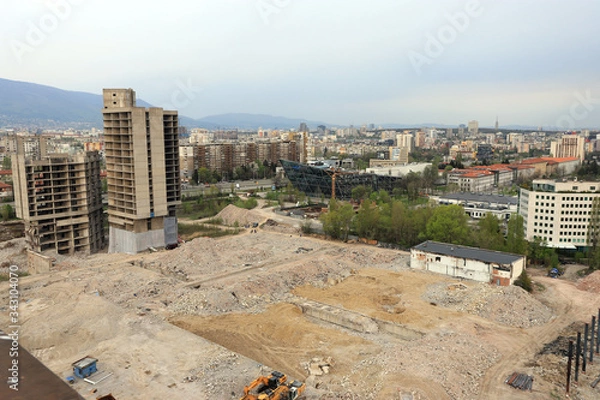 Obraz Unfinished and abandoned empty high building