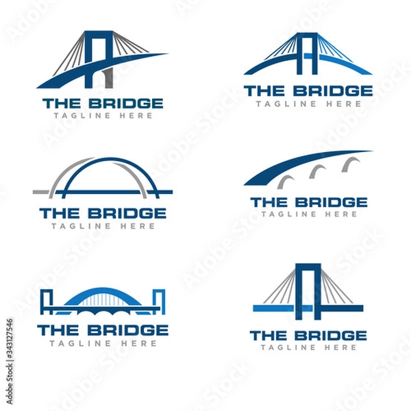 Fototapeta Bridge Construction Logo Icon Design Vector