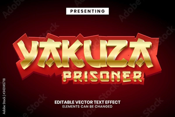 Fototapeta Editable text effect - japanese game style