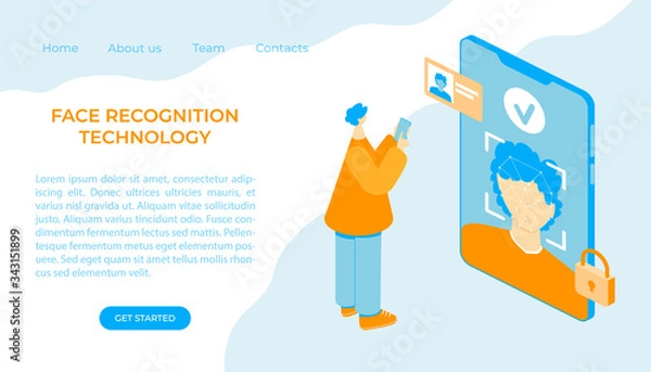 Obraz Face recognition concept. 