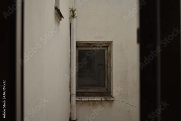 Fototapeta Views from the window of an abandoned house. 