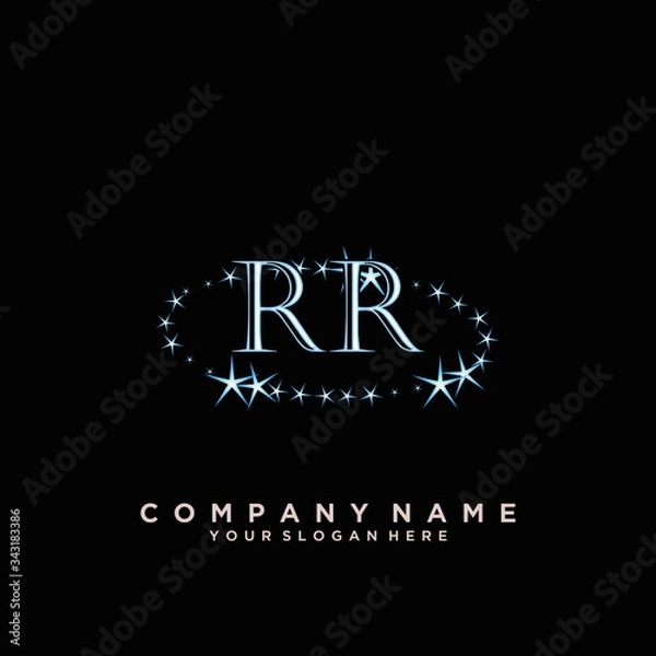 Obraz Initial Letter RR Logo With circle Template Vector
