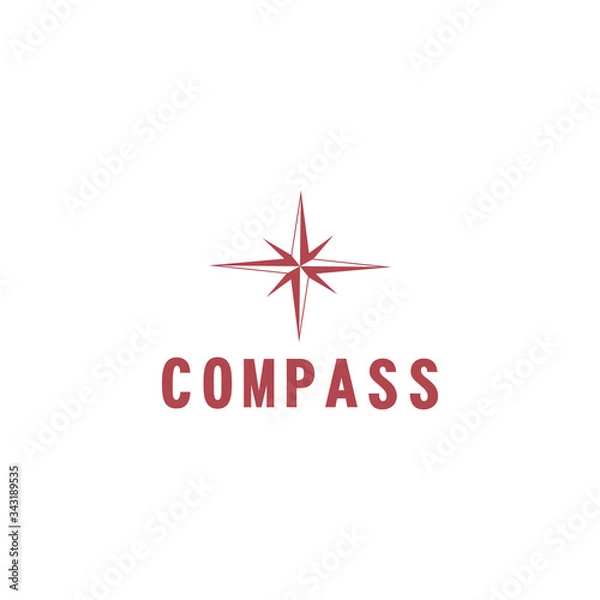 Obraz vector illustration compass icon flat design