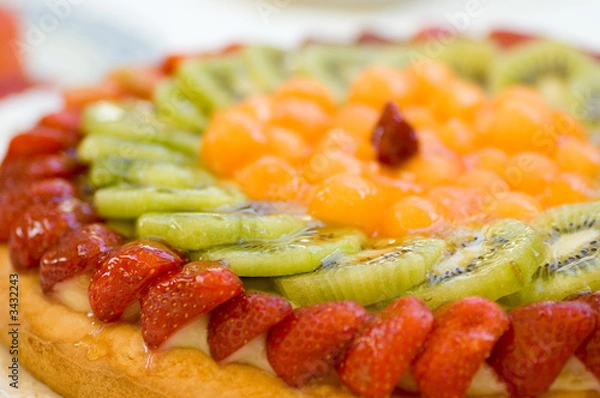 Obraz Mandarin, kiwi, strawberry Dessert