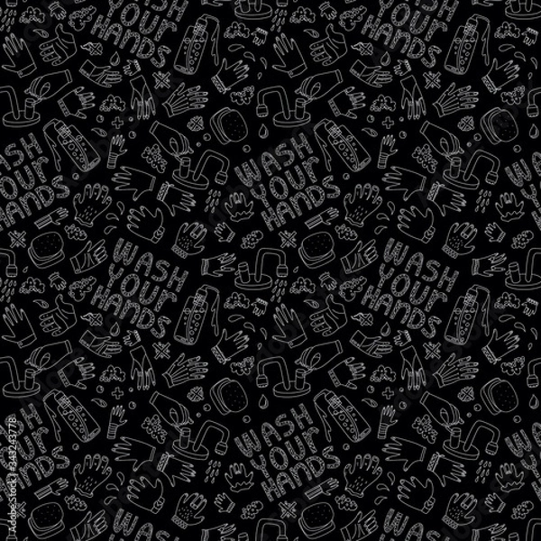 Obraz Wash your hands seamless pattern