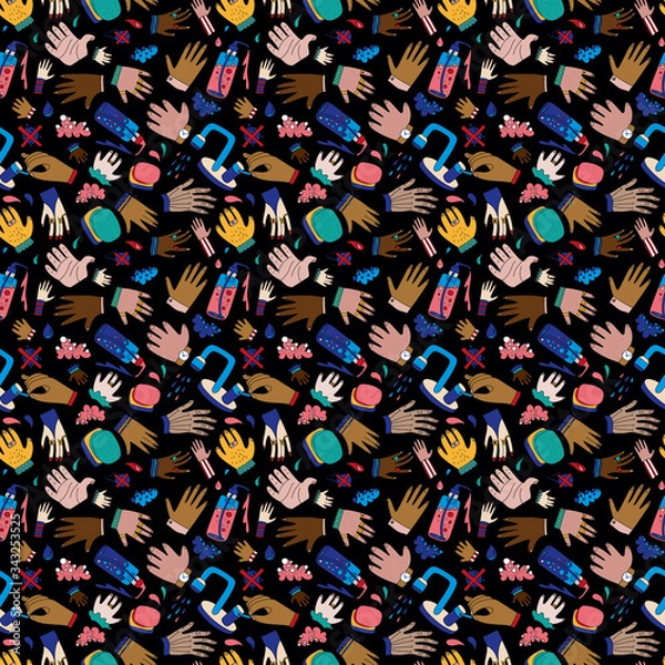 Obraz Wash your hands seamless pattern