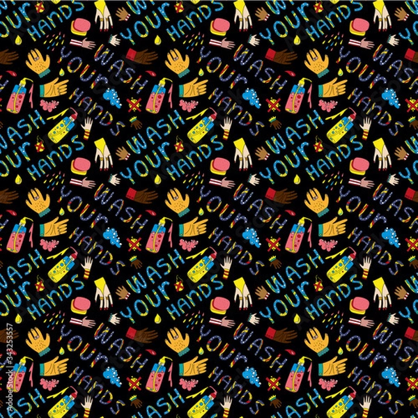 Obraz Wash your hands seamless pattern