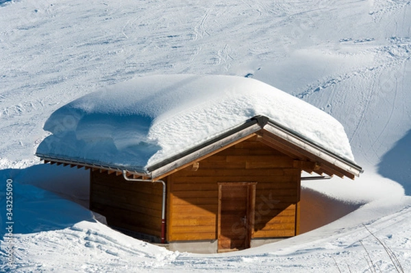 Fototapeta Chalet sous la neige