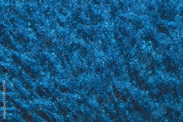 Fototapeta Soft fabric texture. blue textile with curly fibers. wool background