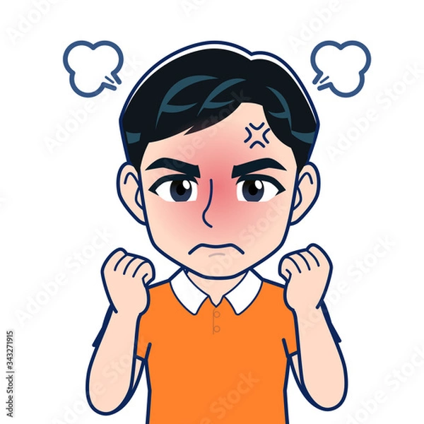 Fototapeta オレンジのシャツを着た男性