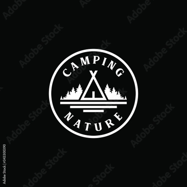 Obraz camping logo emblem stamp design vector