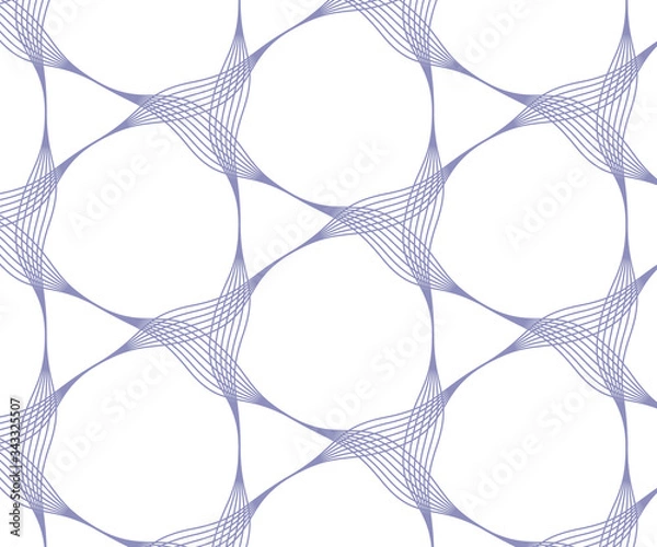 Fototapeta Linear vector pattern, repeating petals, violet line 