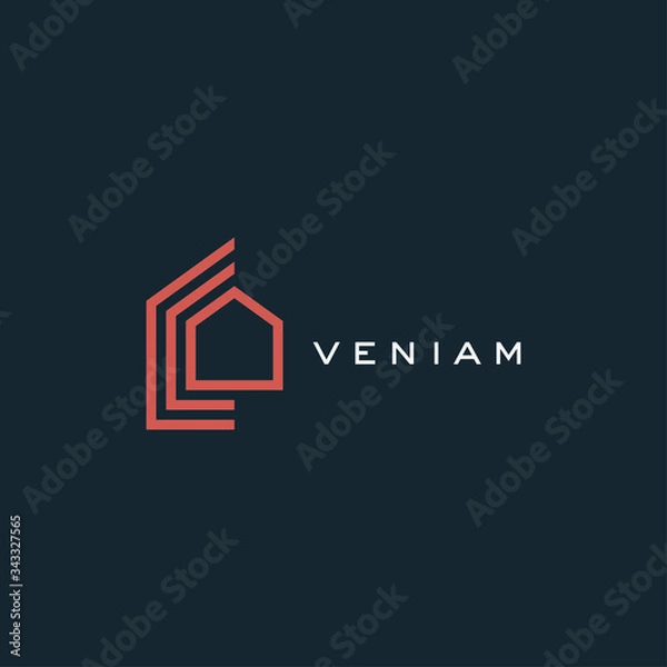 Fototapeta Abstract house logo icon design template vector