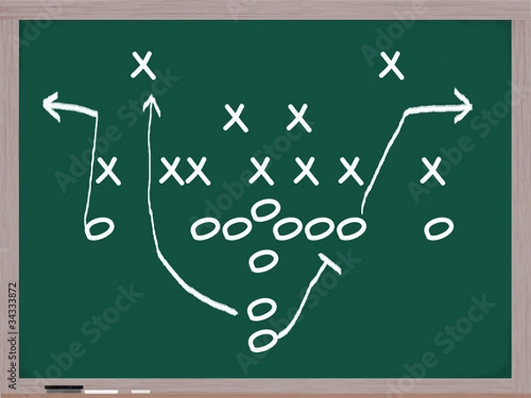 Obraz A football play on a chalkboard.