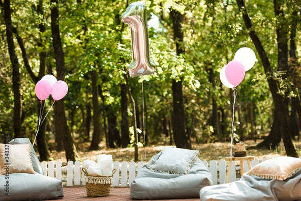 Obraz Beautiful decoration for first anniversary background .