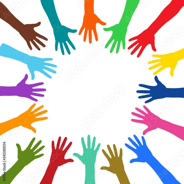Fototapeta 手で円を組む　チームワークのイラスト