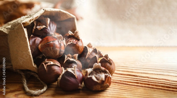 Fototapeta roasted chestnuts